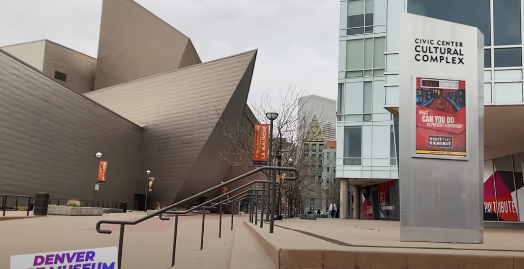 Denver Art Museum building, next to the Denver Cultural Center building